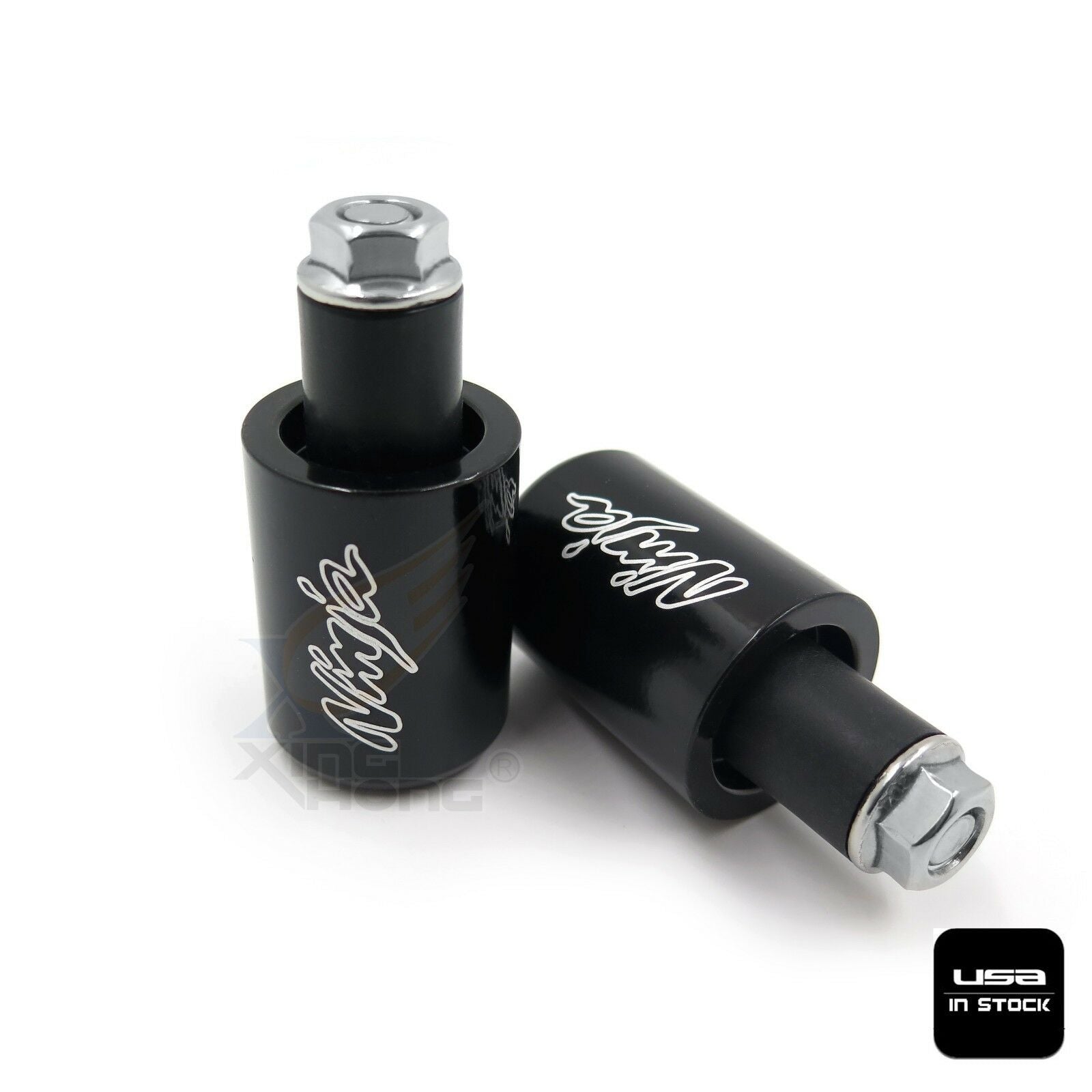 Black Bar End Black Rubber For Kawasaki ZX600 87-12/ ZX750 89-03/ ZX900 94-03
