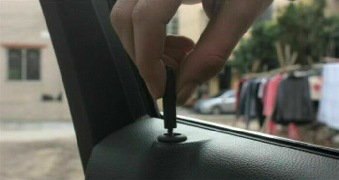 4Pcs Carbon Fiber Interior Dash Door Lock Knob Pins For Auto Car Truck Universal