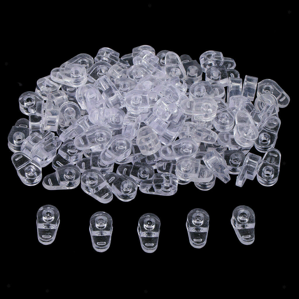 100X Plastic Glass Clips Mirror Screen Retainers Cabinet Furniture Fix Clips MR5