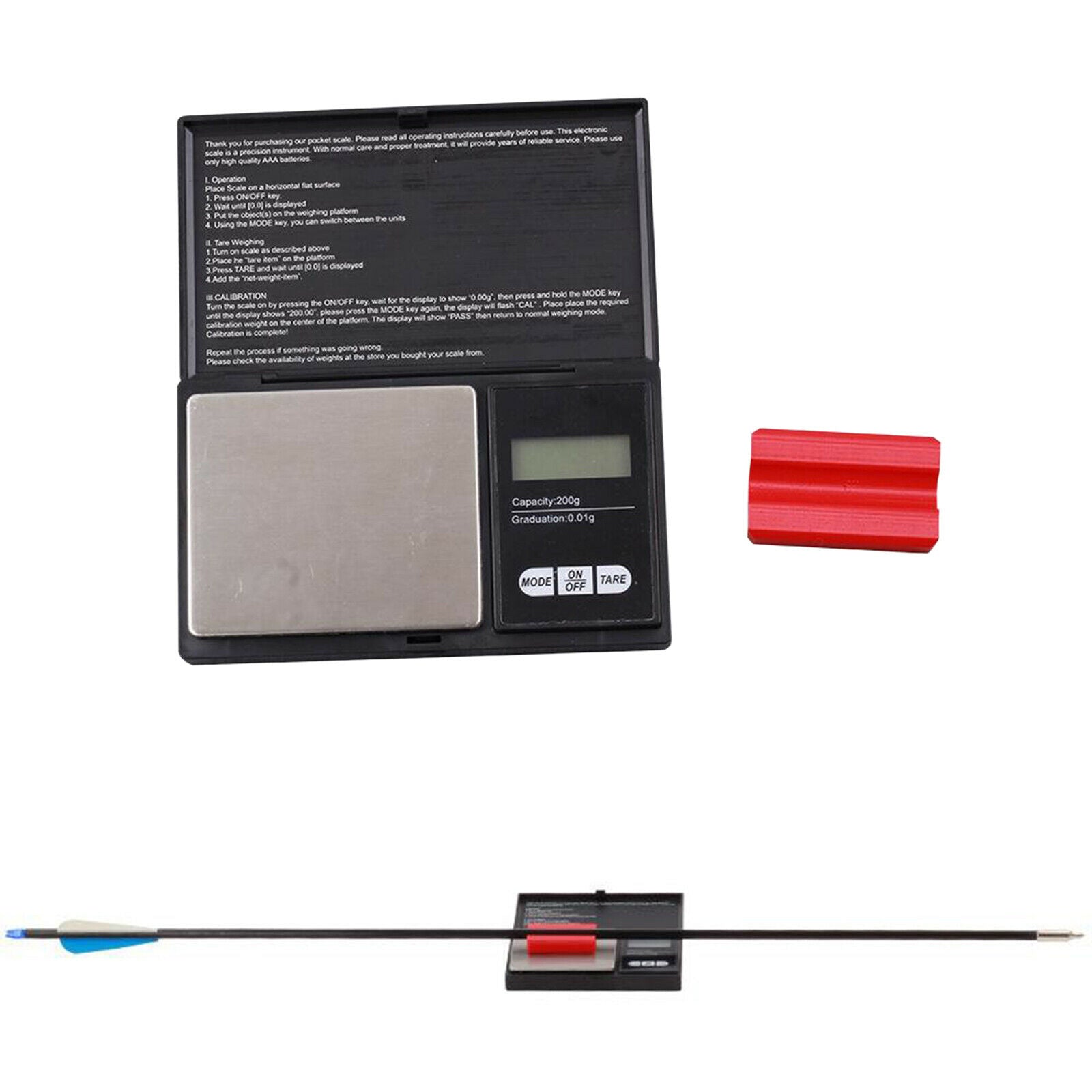 Digital Archery Arrow Scales Hig-Accuracy Digital Scale Arrow Retainer 15x10x4cm