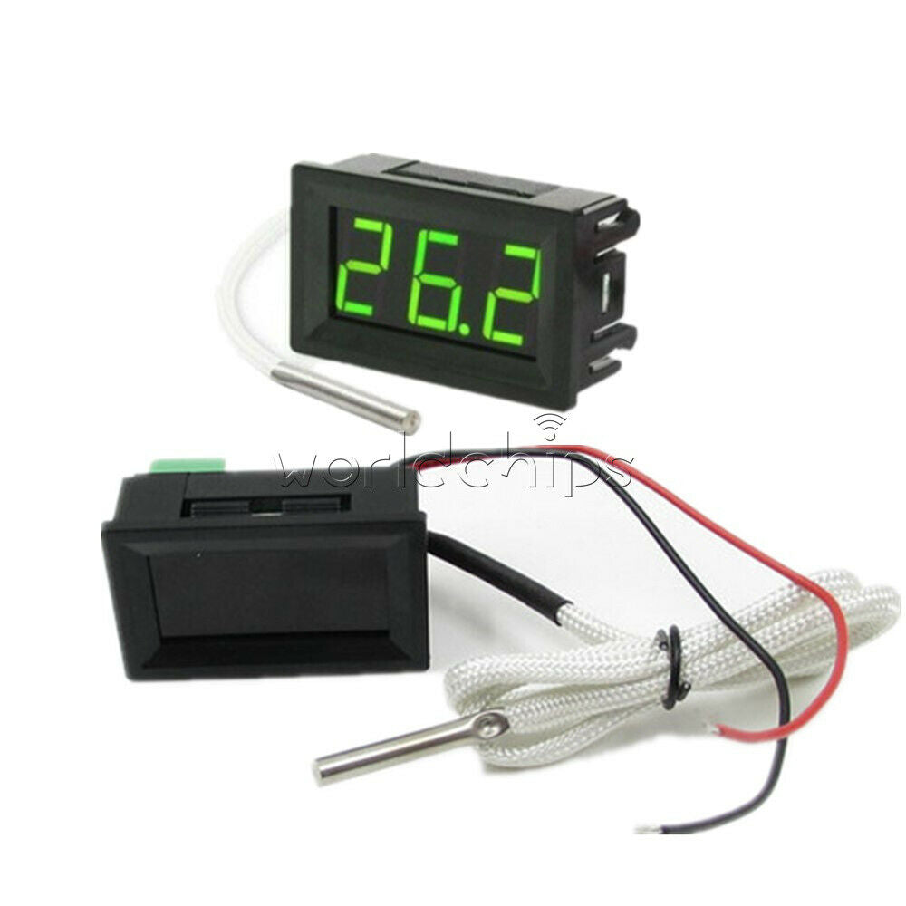 DC 12V Digital LED Thermometer Probe Temperature Meter K Type Thermocouple