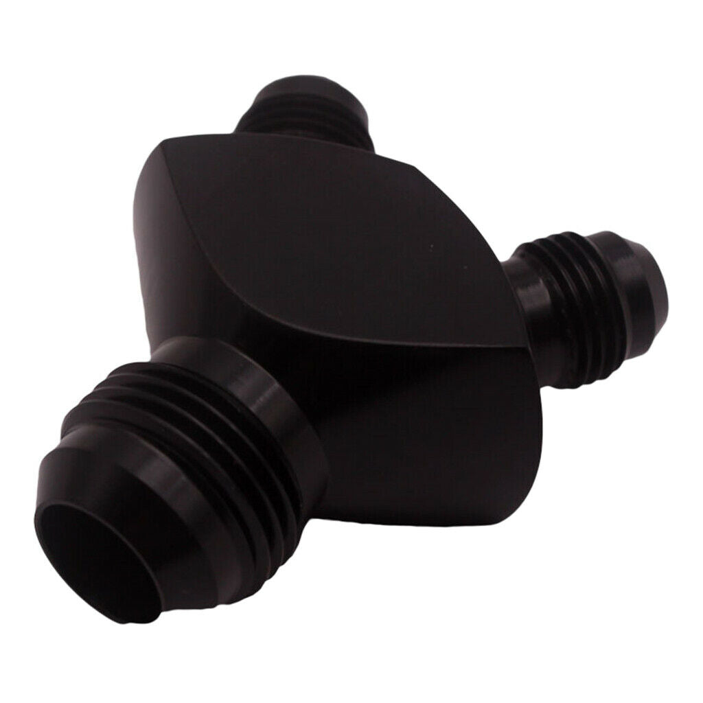 AN-6 (6AN) To 2 x AN -6 (6AN AN6) Billet Aluminium Y Block Fitting Black