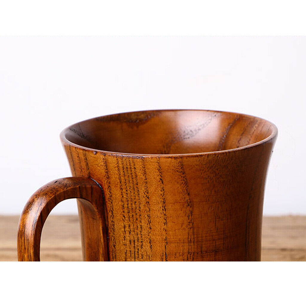2 x Wooden Mug Tea Cups Beer Tankard Christmas Party Coffee Mug Brown Set