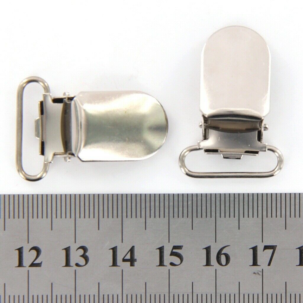 20 Metal Paci Pacifier Suspender Clips  Webbing Hook Ribbon Craft 20mm