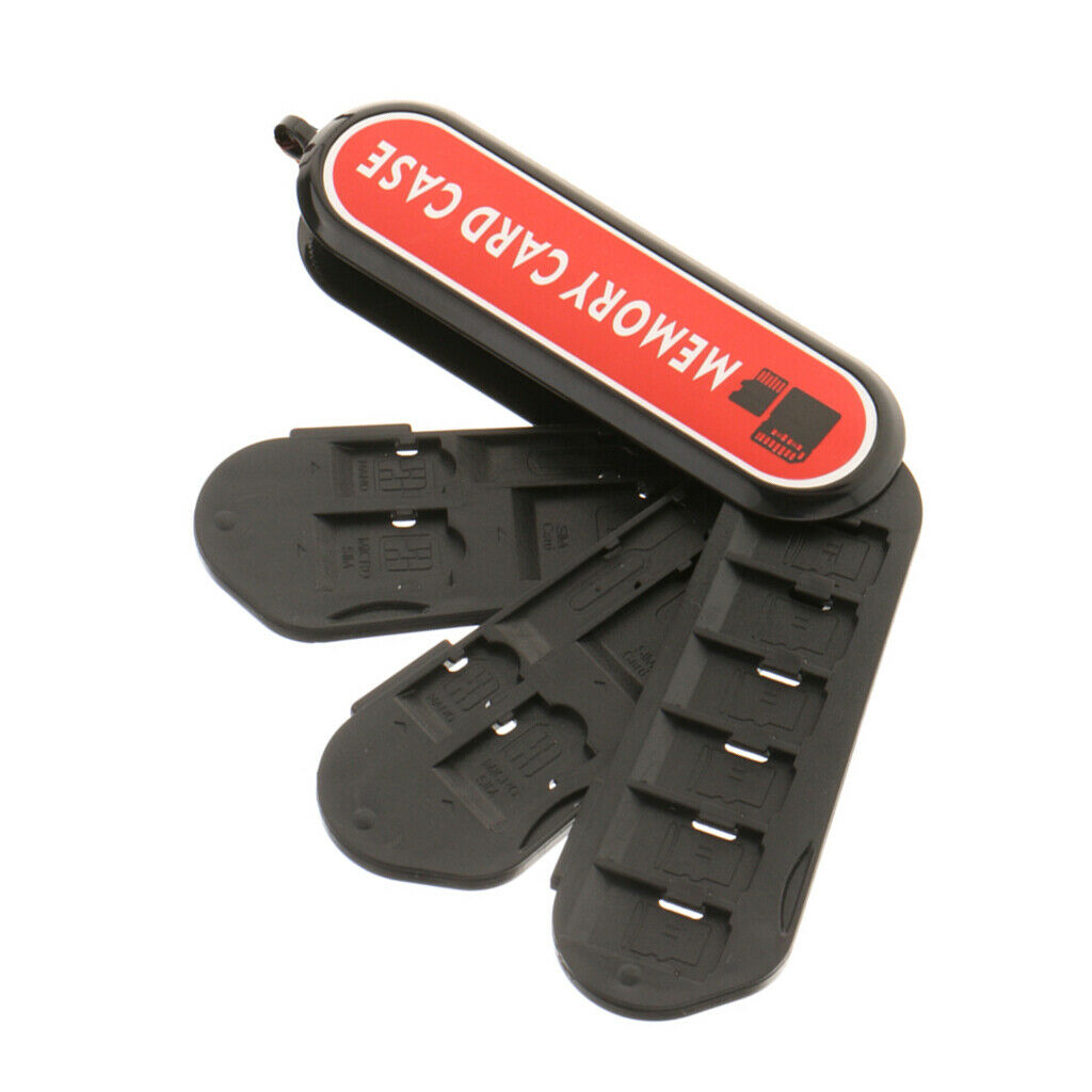 1x SD/ 6x TF/ 3x SIM Memory Card Holder Protective Storage Case with Lanyard