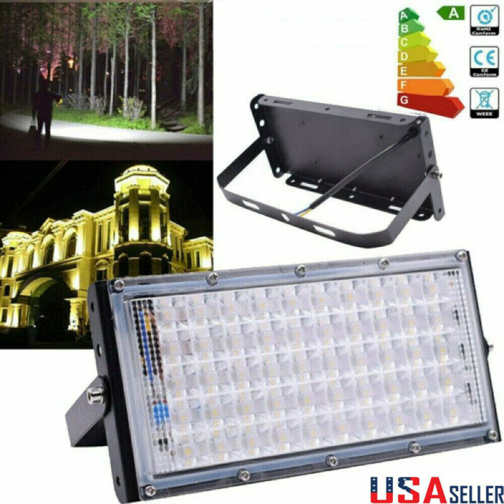 LED Flood Light 4000LM Super Bright Security Lights Waterproof 50 Watt WHITE 50W