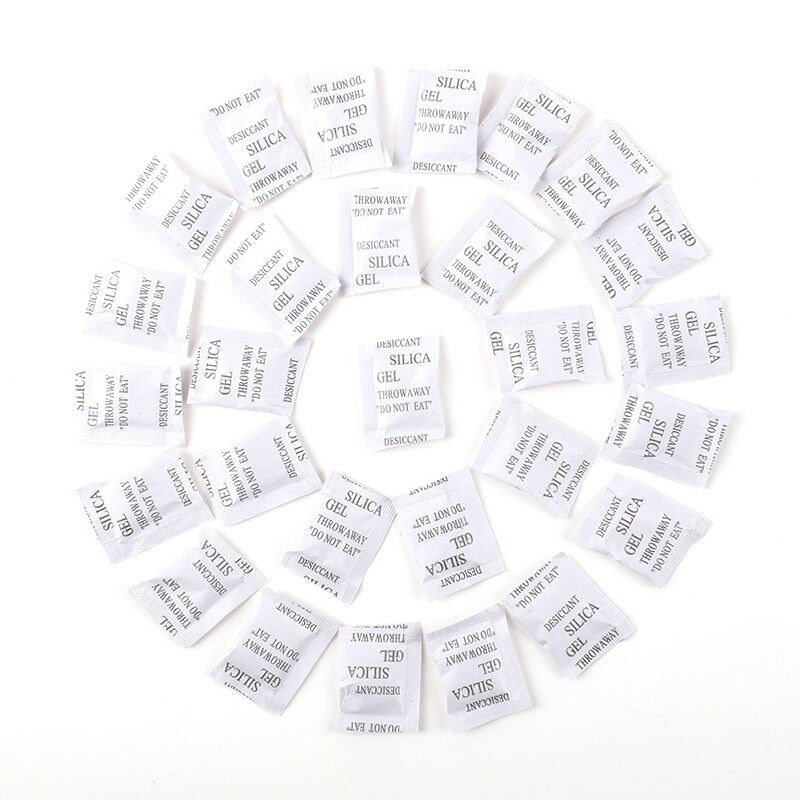 100 Packet Silica Gel 1g Non-Toxic Dehumidifier Bags Moisture Absorber Desiccant