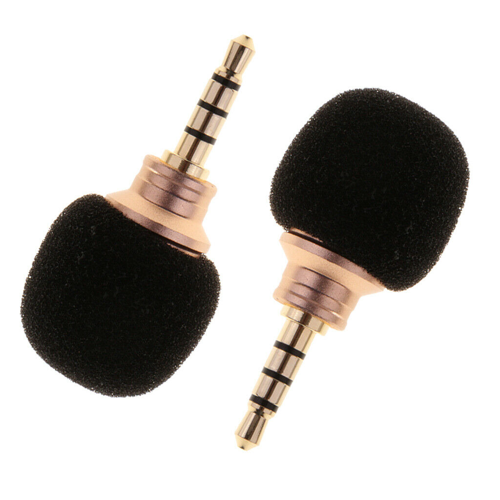 Lovoski 2 PCS Black 3.5mm Microphone Mic For Mobile Cell Phone, Portable