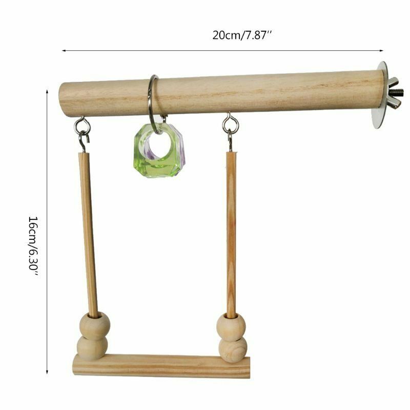 Wooden Parrot Bird Cage Perches Stand Tree Branch Pet Budgie Hanging To.l8