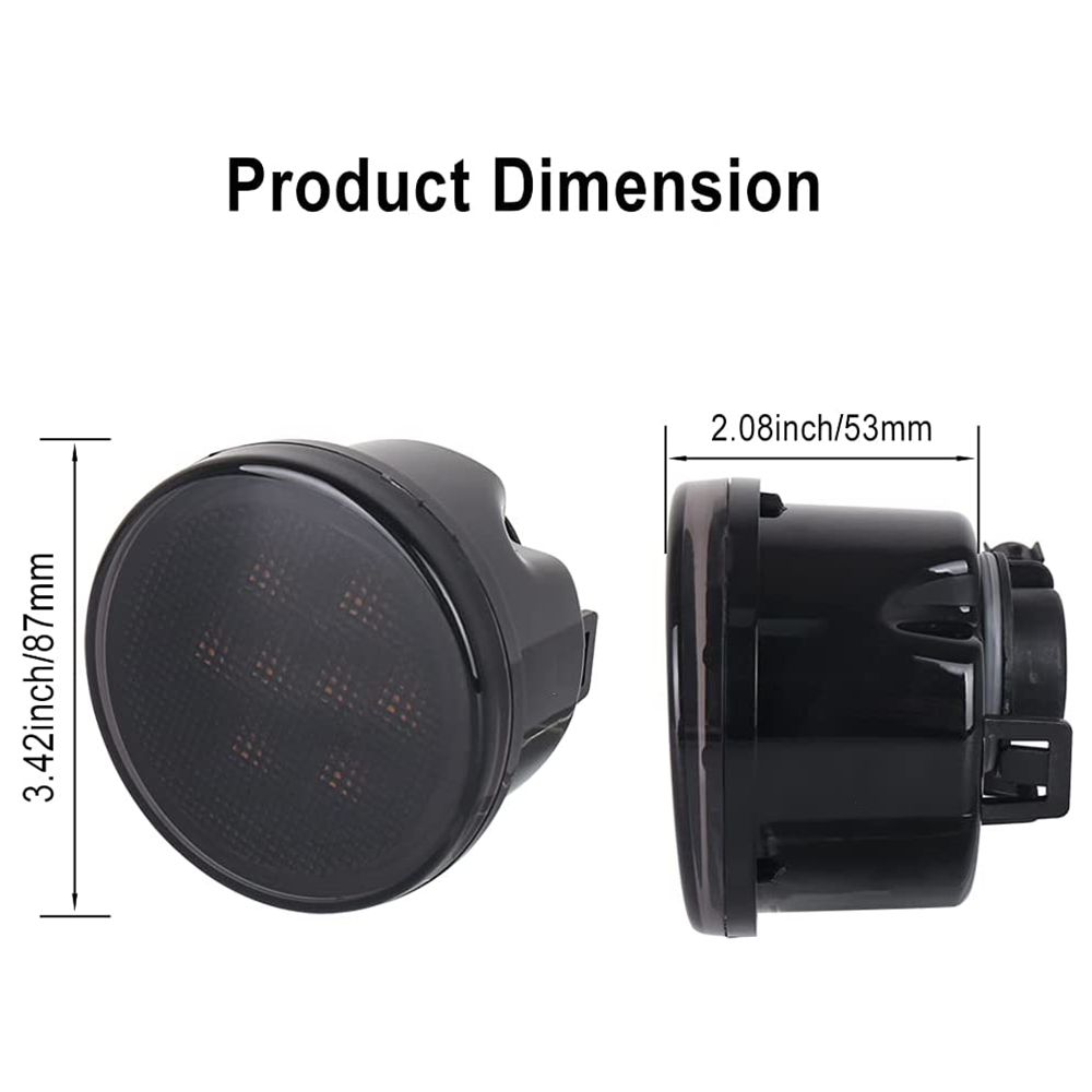 For Jeep Wrangler JK JKU 2007-2017 JK LED Turn Signal Lights Smoked Lens Amber