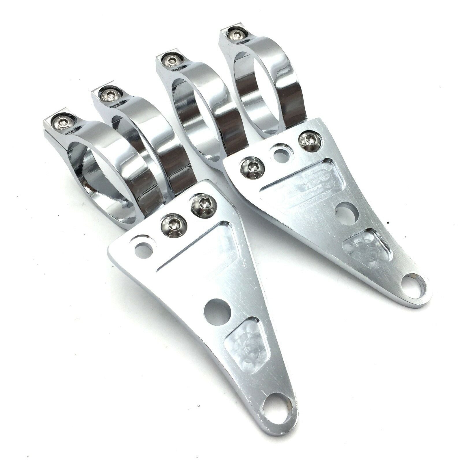 2X Billet Aluminum Headlight Fork Mounting Brackets 41mm For Chopper Cafe Racer