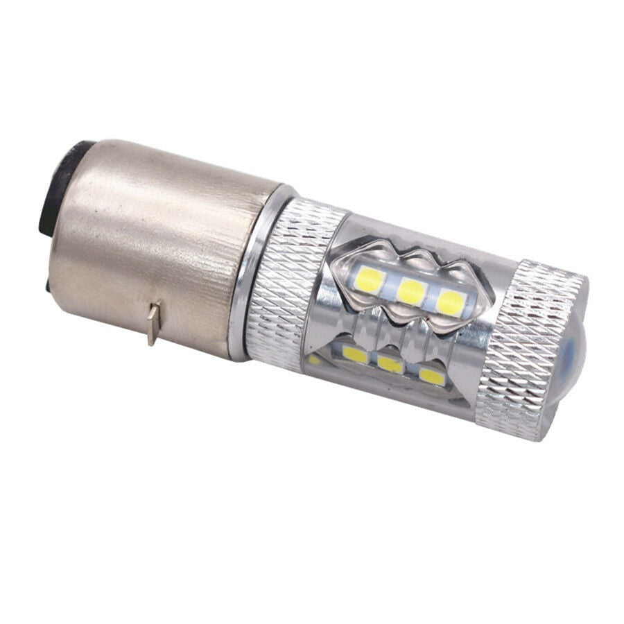 1Pcs 12V 80W BA20D H6 16LED Motorcycle Headlight Fog DRL Light Hi/Lo Beam Bulb