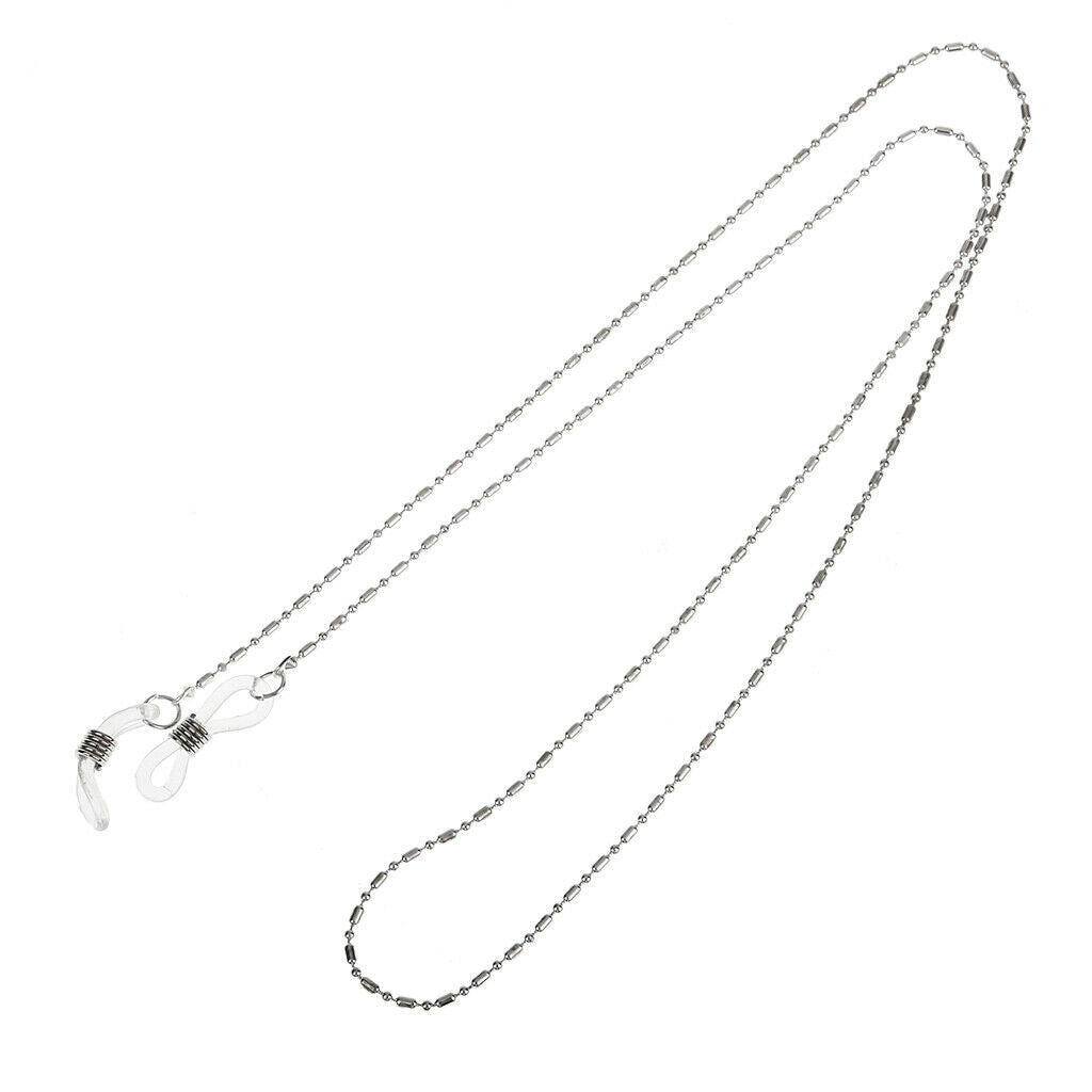 2 Pieces 60cm Eyeglasses Chain Cord, Metal Beads Necklace Sunglass Neck Strap