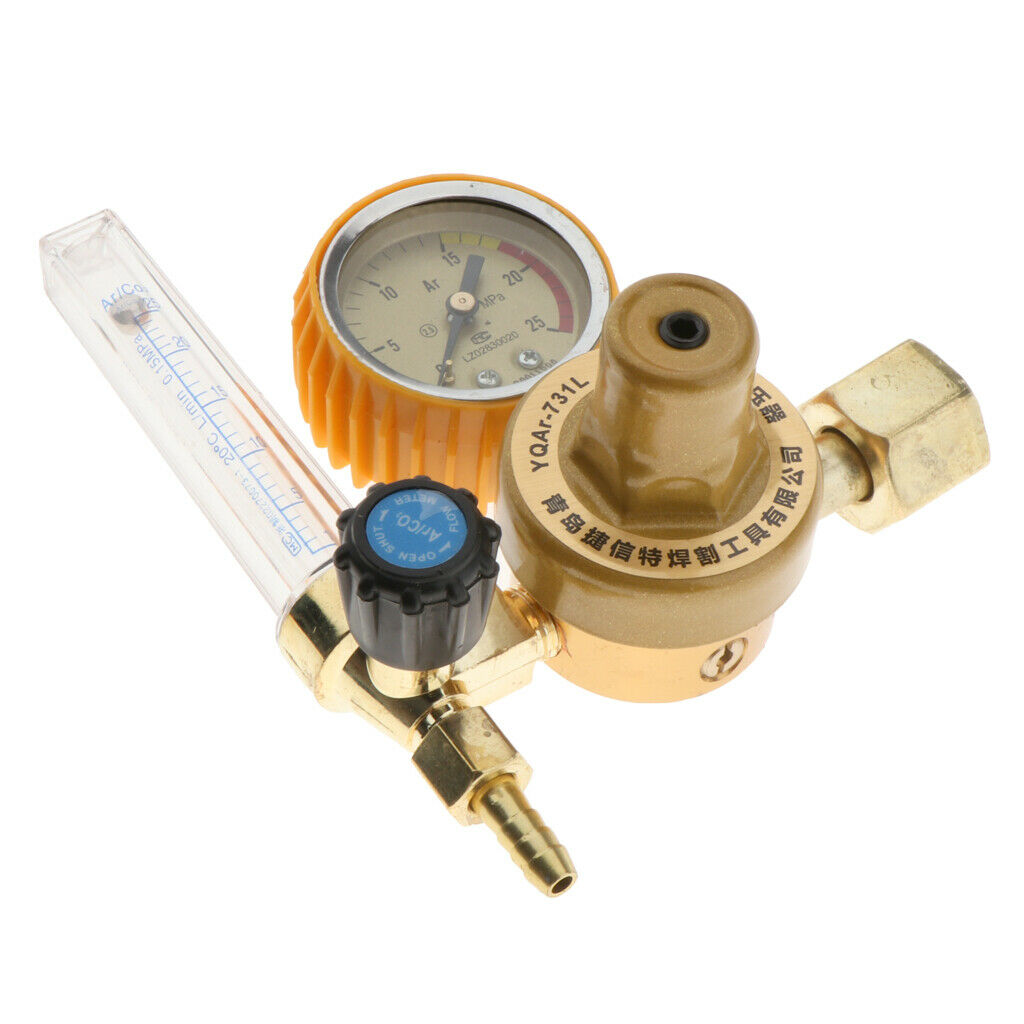 Mini Durable Brass Pressure Regulator Argon CO2 Welding Gauge Adapter Meter
