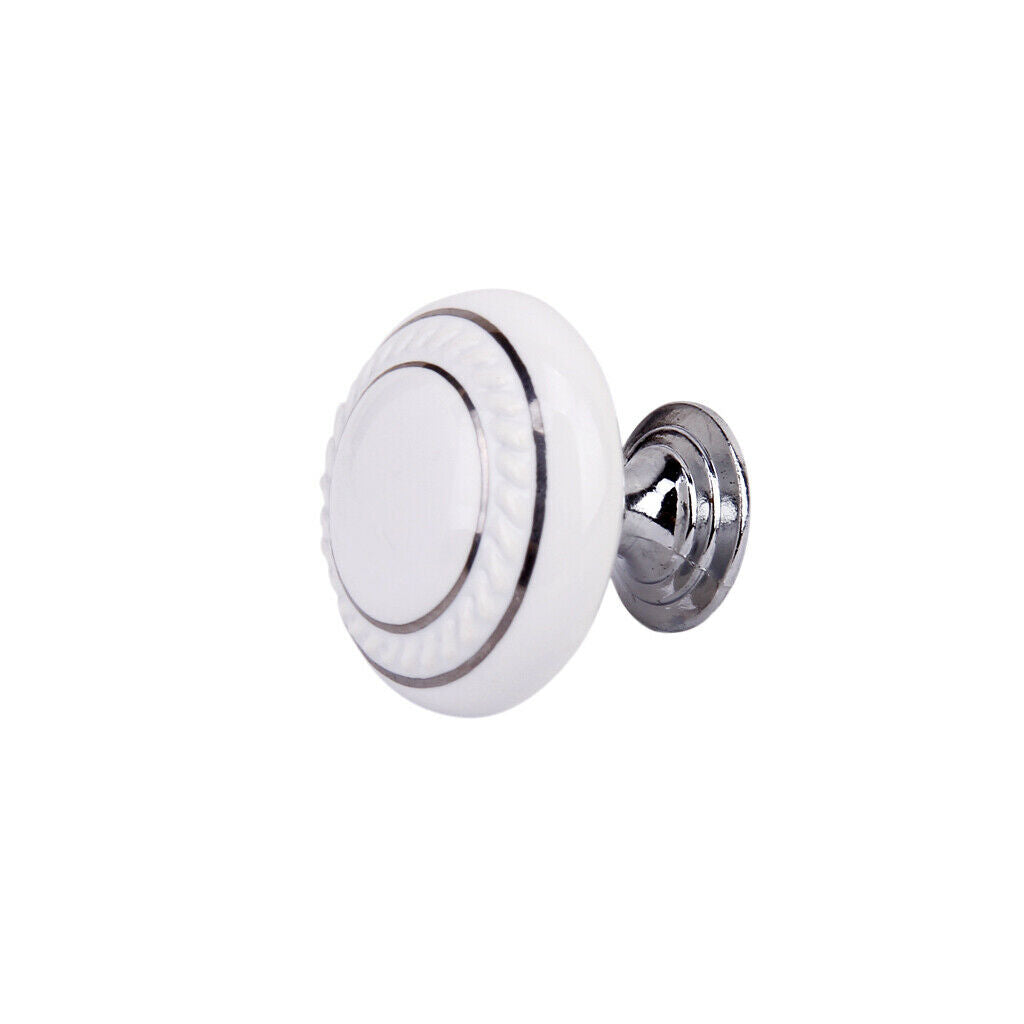 2pcs Dia. 36mm Ceramic Door Knob Wardrobe Cabinet