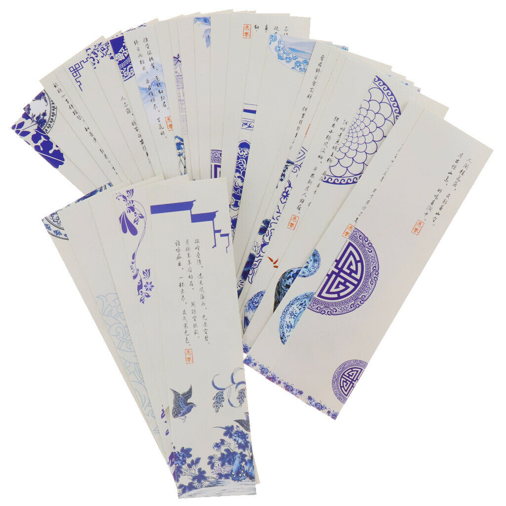 30 pcs Chinese Style Bookmarks Handmade Soft Craft DIY Project Colorful C