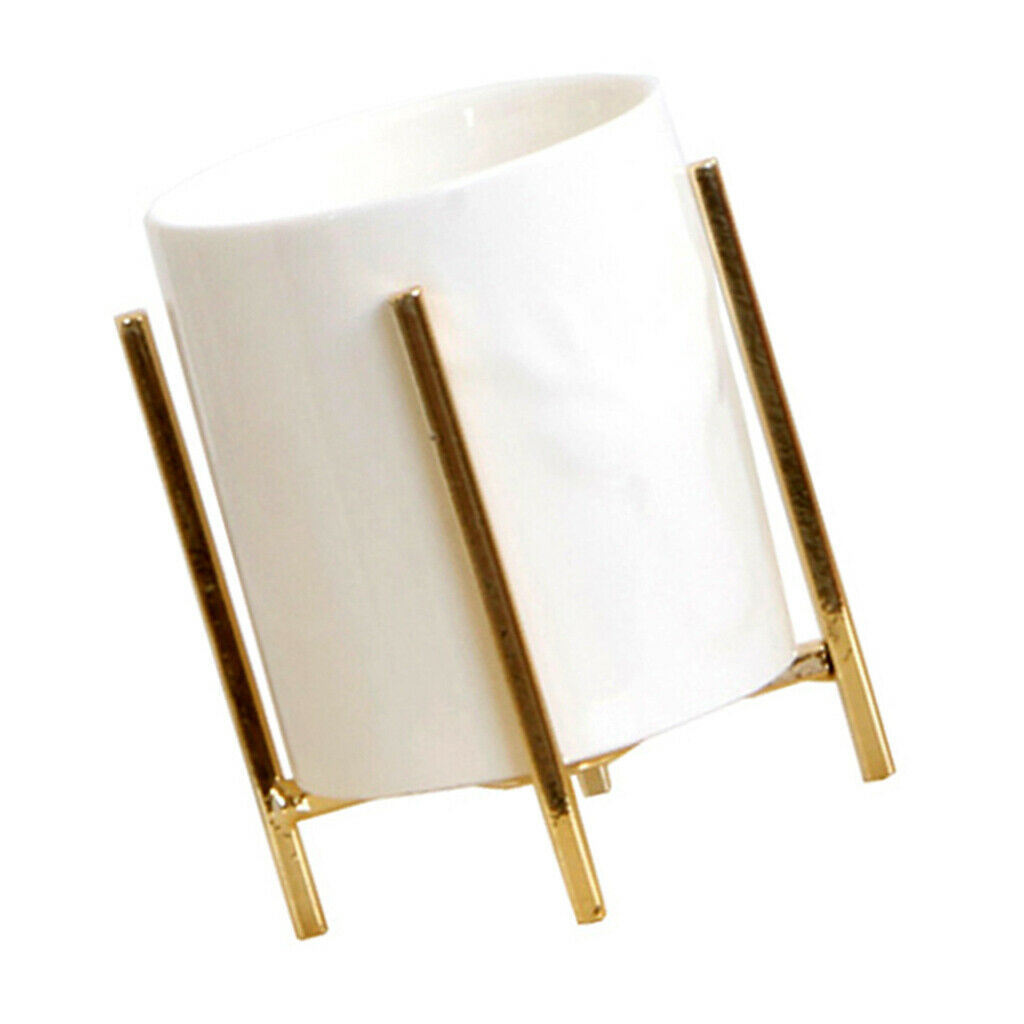 Nordic Style Tabletop Storage Makeup Brush Jewelry Holder w Golden Rack L