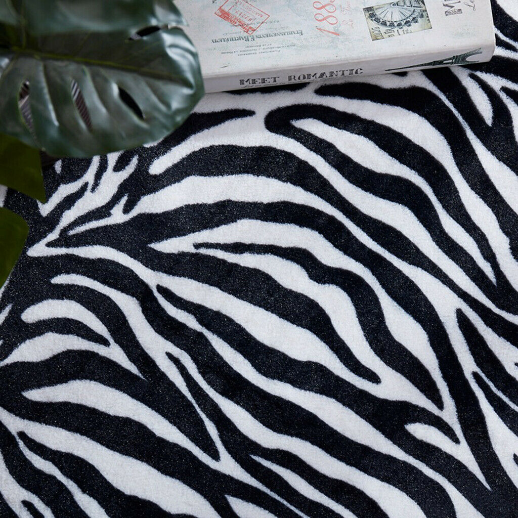Soft Faux Animal Skin Fur Rug Non-slip Mat Carpet Zebra