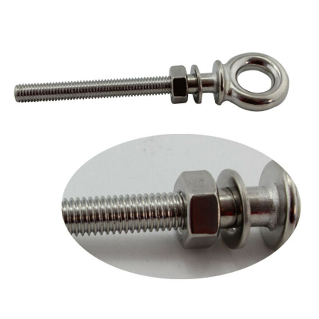 2 Pieces Stainless Steel Shank Eye  M6 & M8 With Washer And Nut