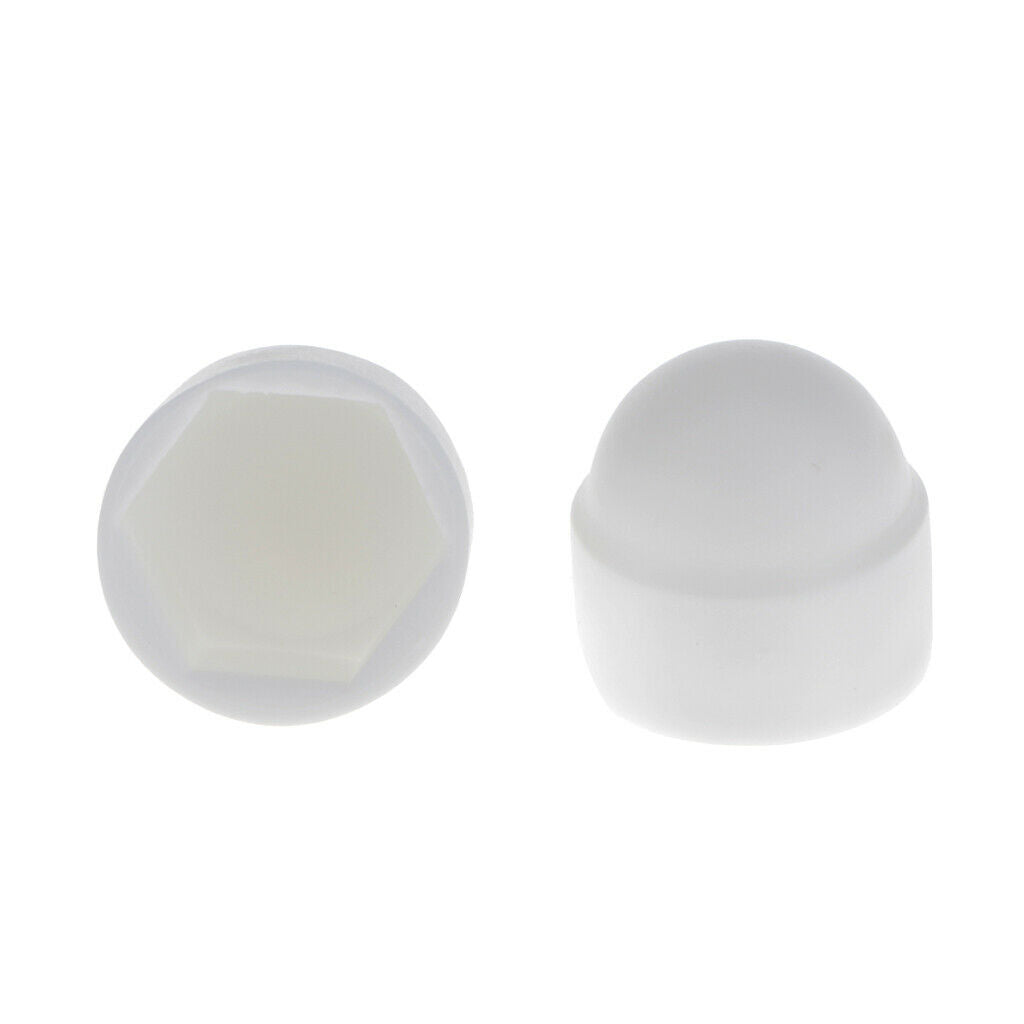 30pcs M8 13*15 White Dome  Nut Protection Caps Cover Hexagon Screws