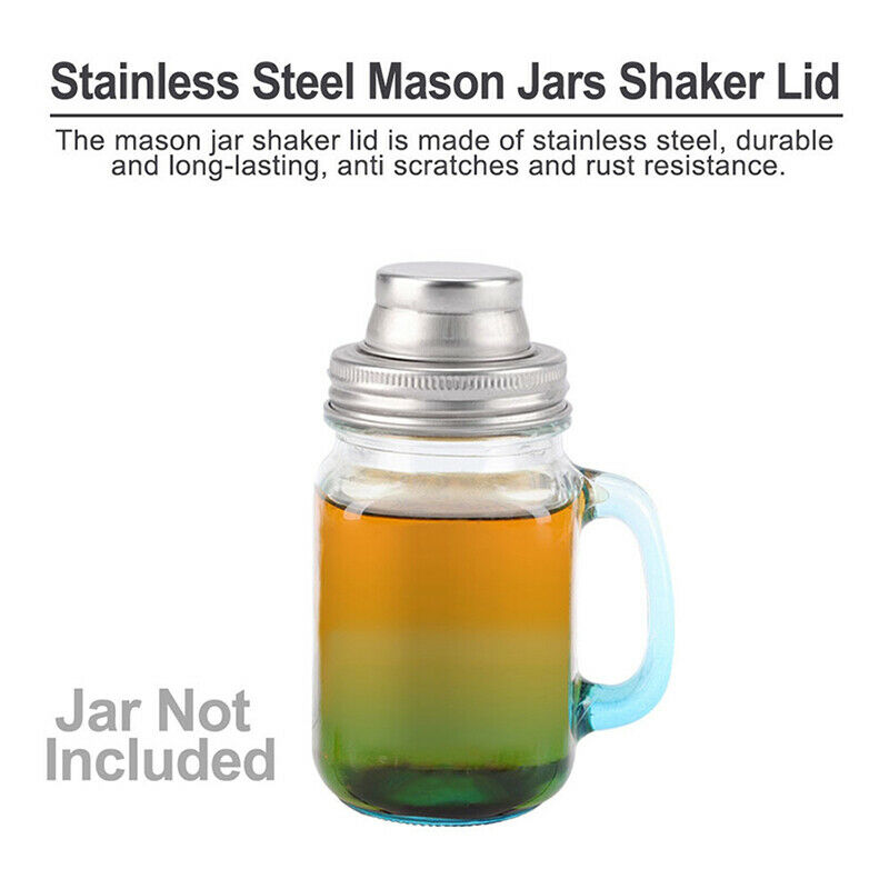 Mason Jar Shaker Lids  Shake Cocktails Mix Spices Dredge Flour Sugar & MoreSJCA