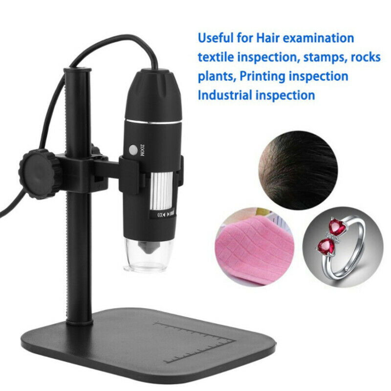 8LED 1000X 10MP USB Digital Microscope Endoscope Magnifier Camera  Lift Stand Qx