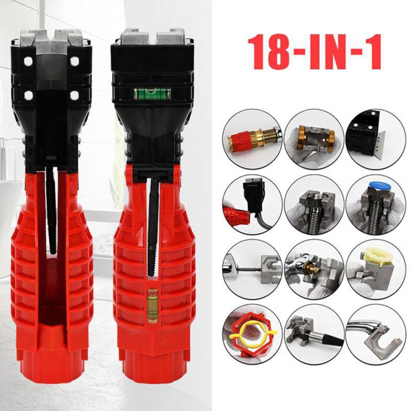 18 IN 1 Multifunction Portable Sink Basin Faucet Wrench Sink Tool Tap Spanner