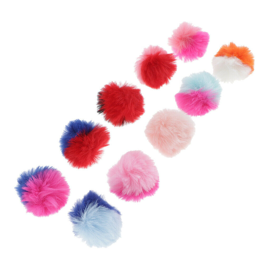 10x Plush  Balls Artificial Fur Ornaments For