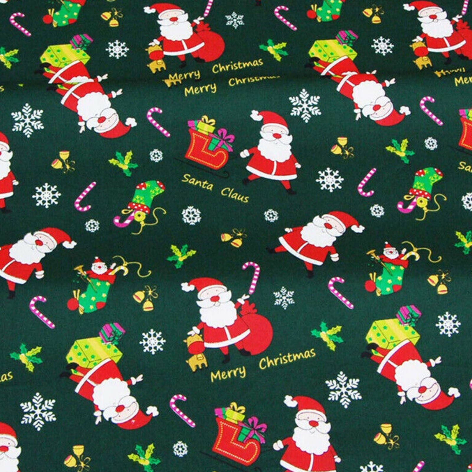 10pcs Christmas Series Printed Cotton Fabric Patchwork Cloth Sewing Craft DIY
