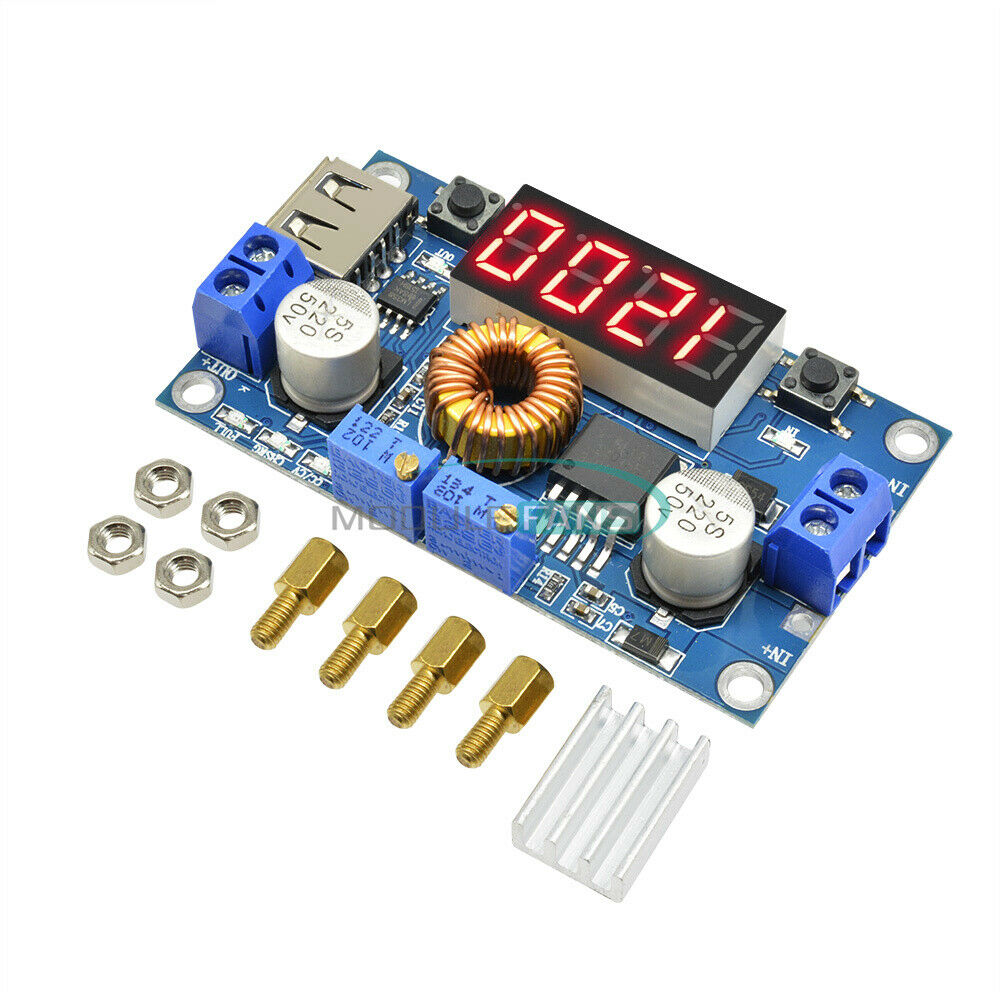 5A CC CV LED Display Drive Lithium charger Power Step-down Module +USB Voltmeter