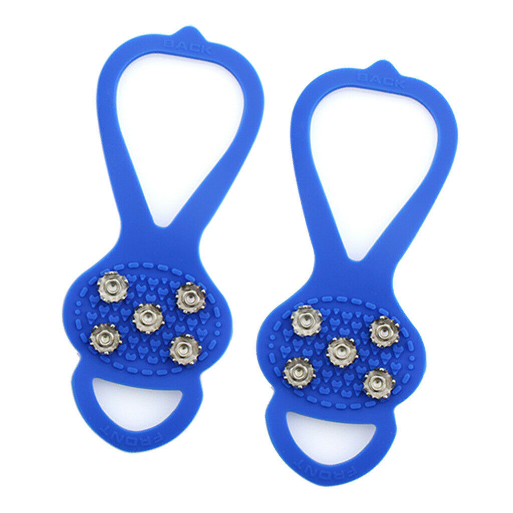 2 Pairs/Set Snow Ice Grips Crampons Snow Traction Cleats Grippers 5 Teeth