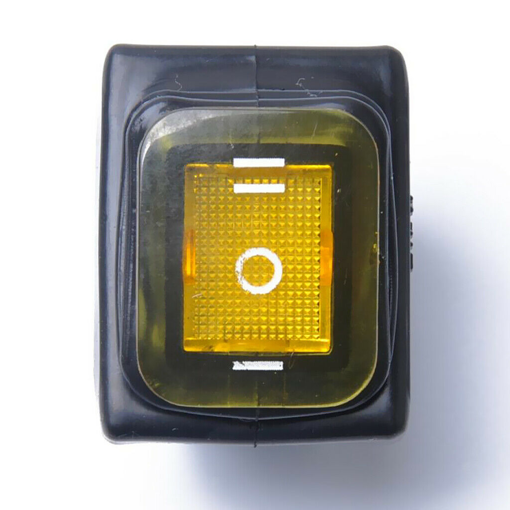 2 Pieces Red Yellow 6 Pin On-Off-On Car Boat Lighted Rocker Toggle Switch