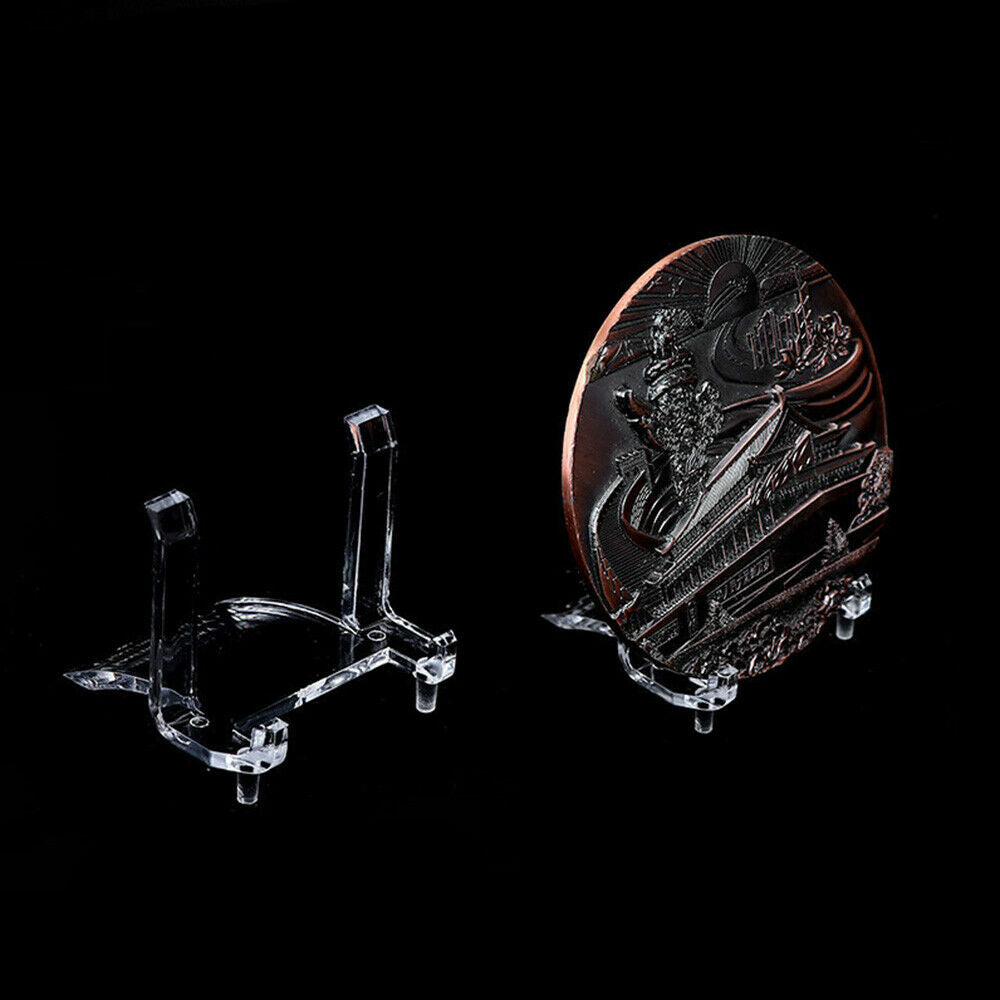 5Pcs Acrylic Coin Stand Display Holder Storage Bracket Tool Desktop Decoration