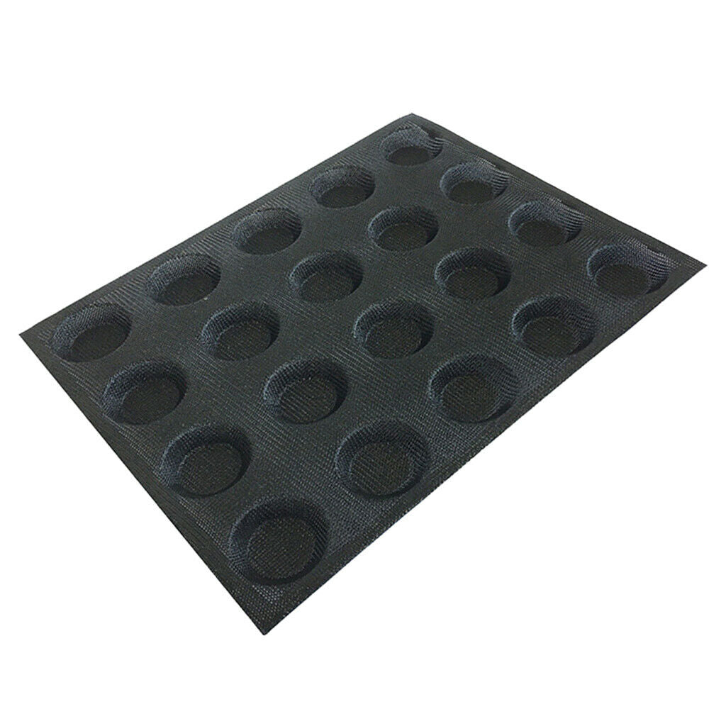 Silicone Hamburger Forms Peforated Bakery Bun Bread Mould Baking Tray 20 Cup