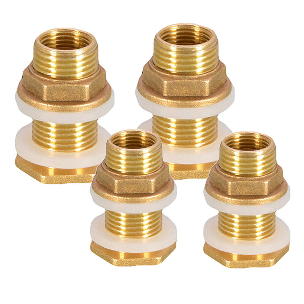 4x Solid Brass Water Tank Connector Firm Connect Easy to Install DN15 DN20