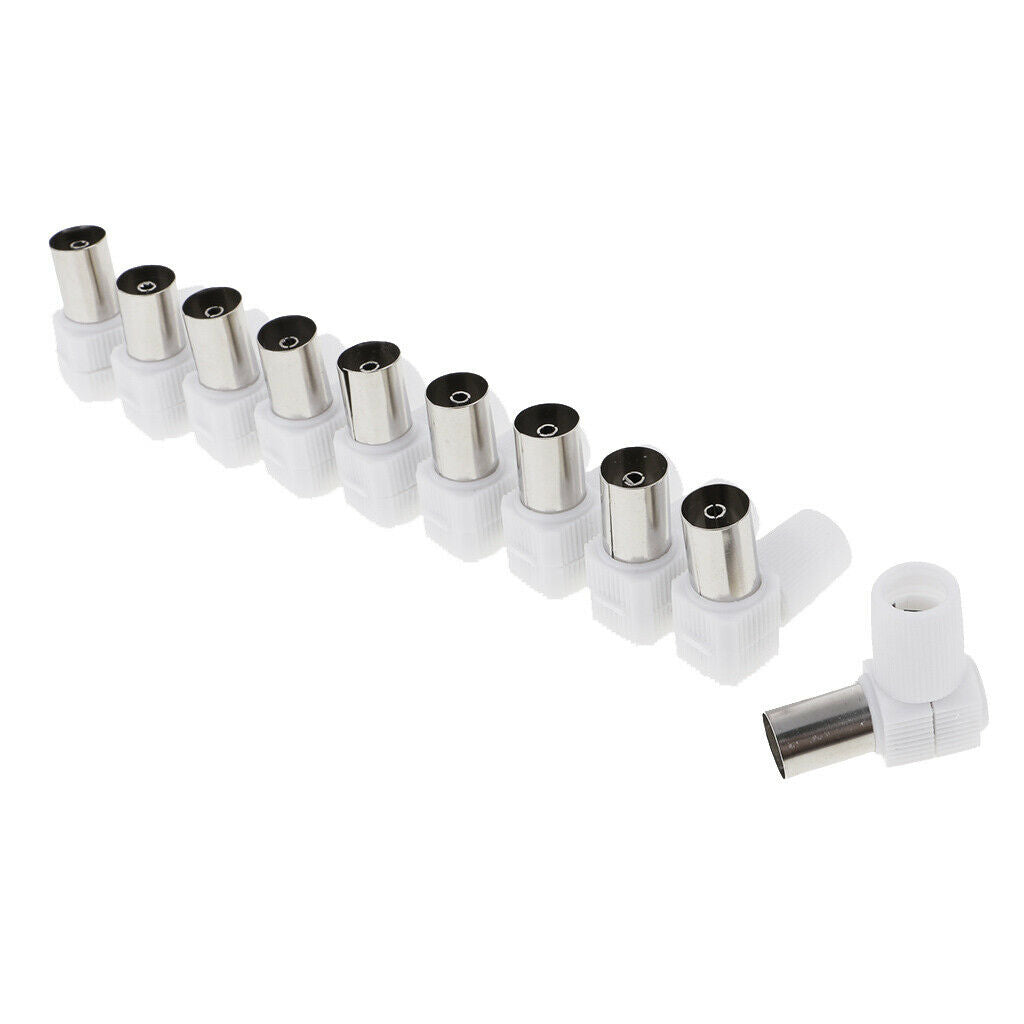 10pcs RF Female Right Angle Connector For RG6 Cable Connector For TV