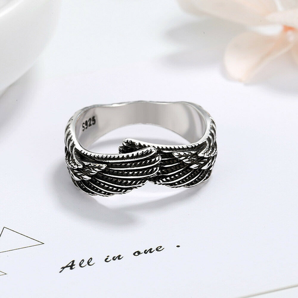 Punk Hip-Hop Adjustable Feather Wings Retro Style Open Finger Wings Open Ring