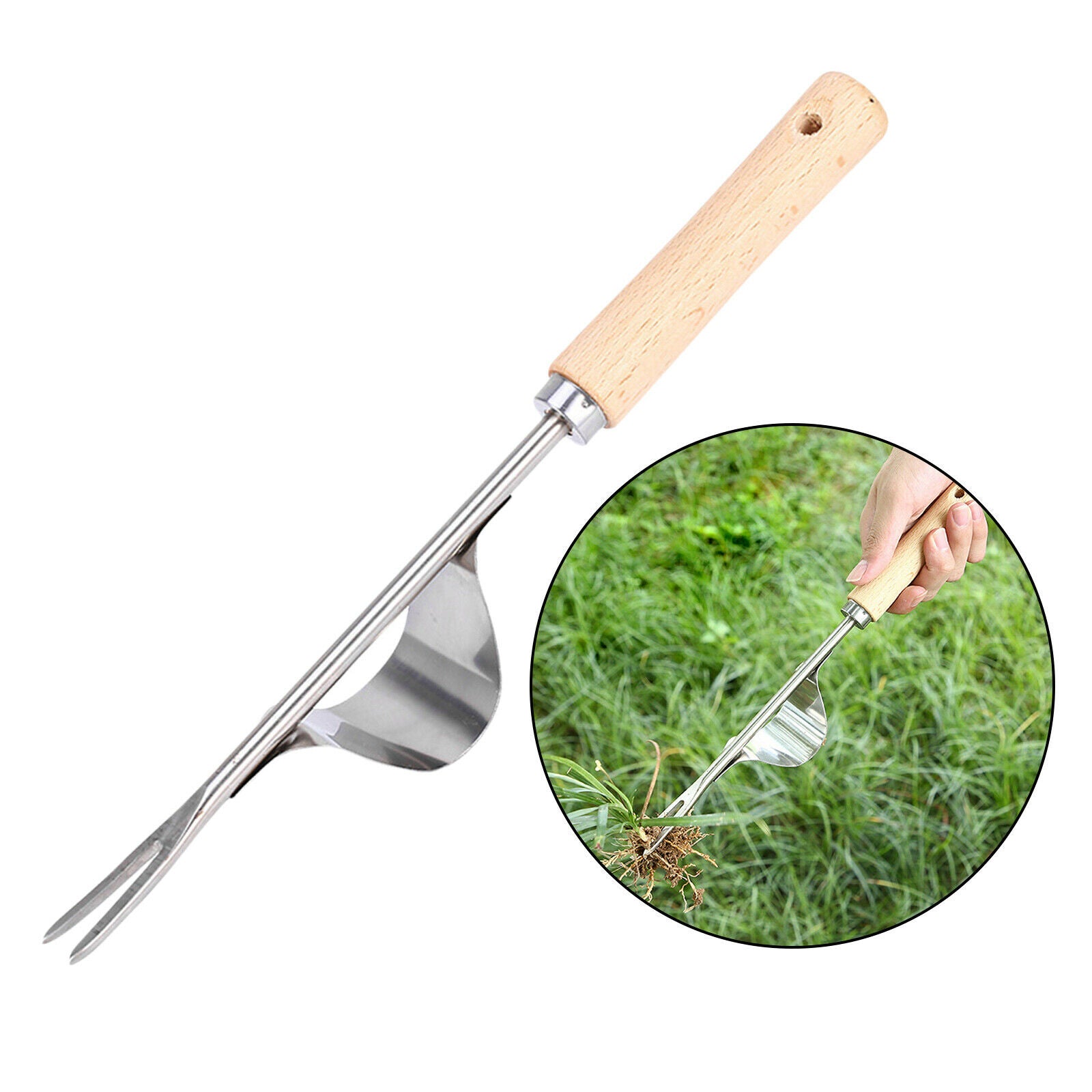 Mini Garden Weed Removal Weed Extractor Wooden Handle Easy Weed Removal