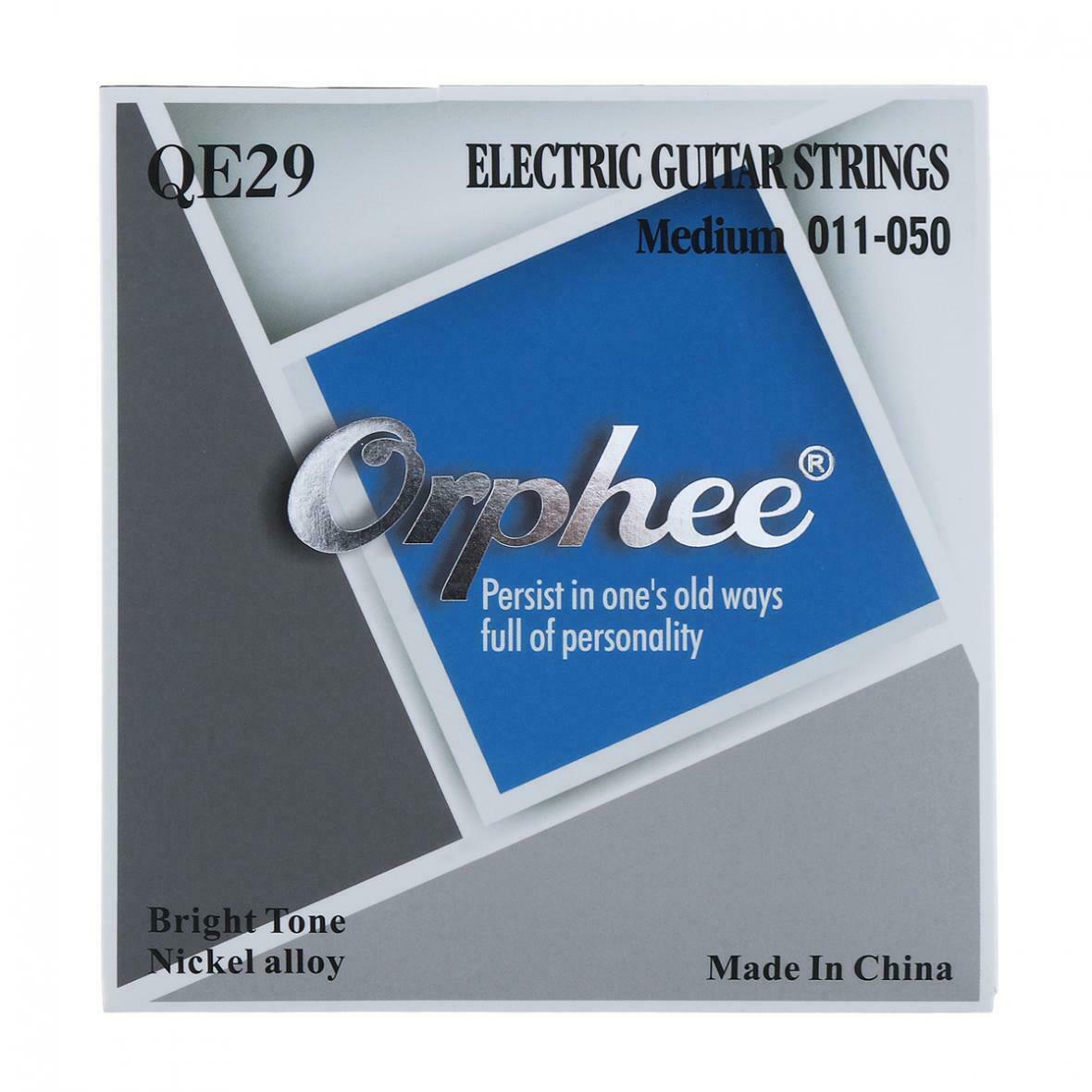 Orphee 6Pcs Electric Guitar Nickel Alloy String Medium 011-050 Bright Tone