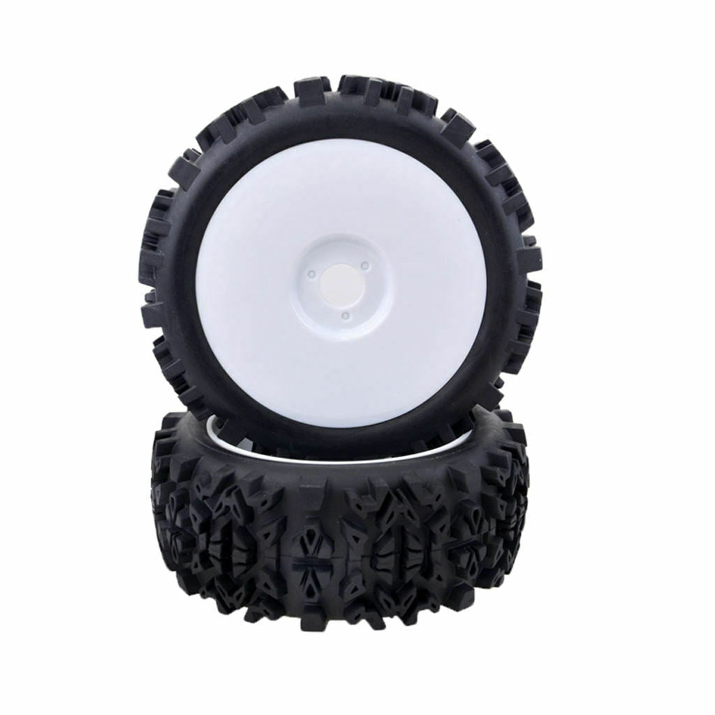 4pcs 1/8 Scale RC Rubber Tires w/ Hex 17mm Wheels Rims For RC On-Road Buggy Car