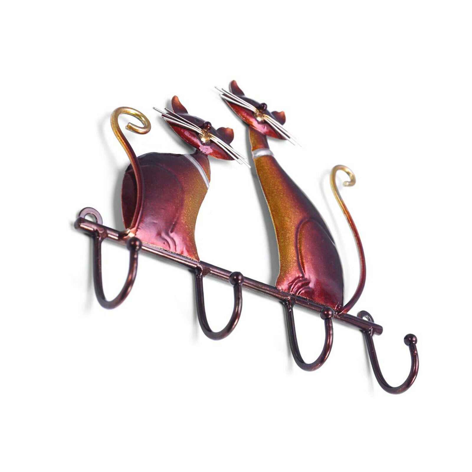 Coat Rack Wall Mounted, 4 Hooks Metal Iron Coat Hook Rail Hanger for Hanging