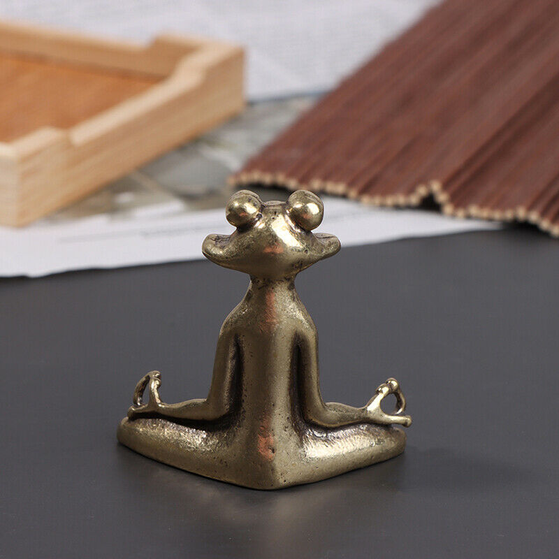 Meditate Buddhism Frog Statue Ornament Animal Incense Burner Desk Decor T.l8