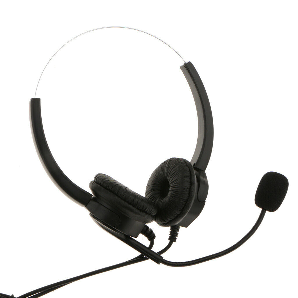 Hands-free Binaural Headset for Noise Suppression with RJ9 Plug And Microphone