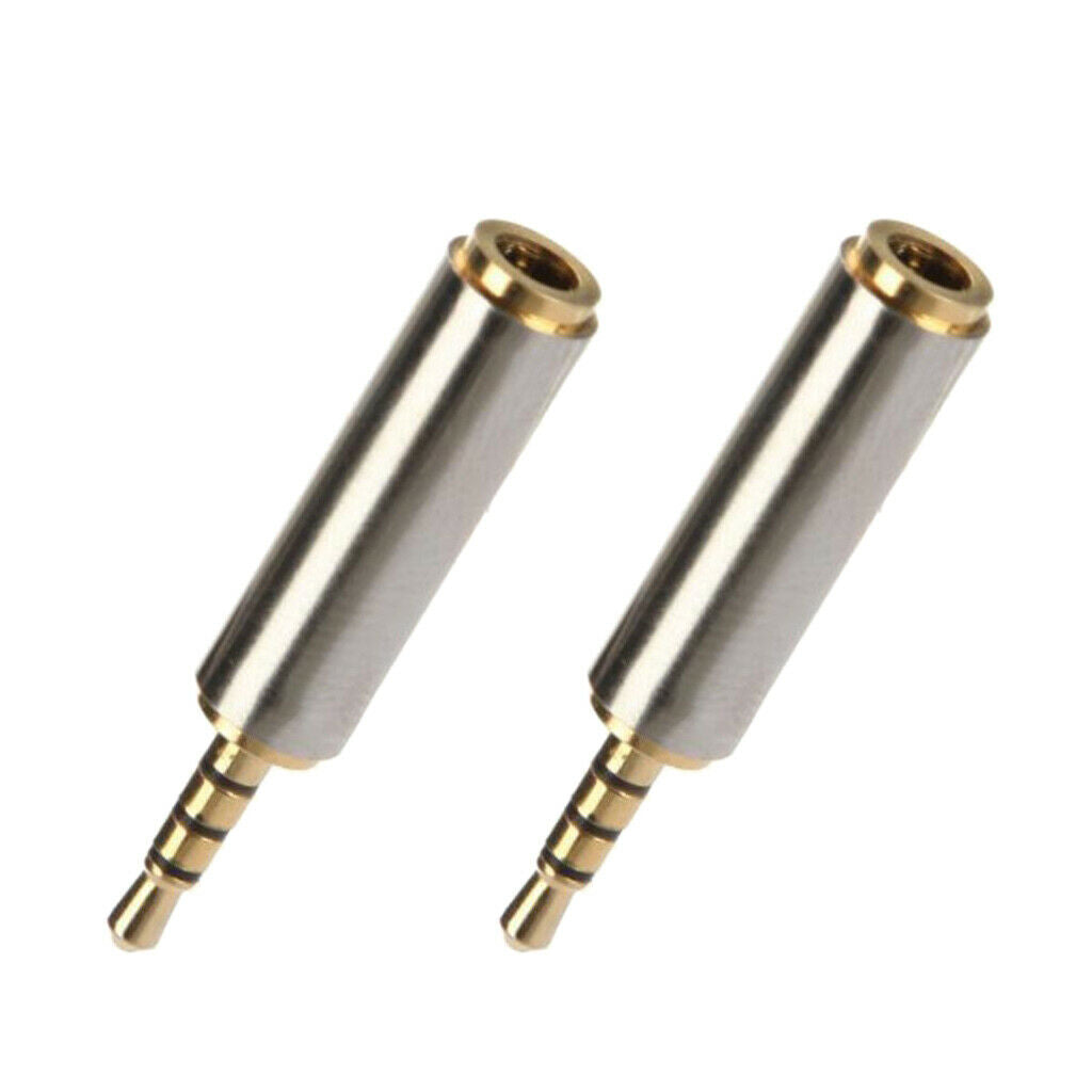 2x 2.5mm Male to 3.5mm Female Audio Headphone   Adapter Converter
