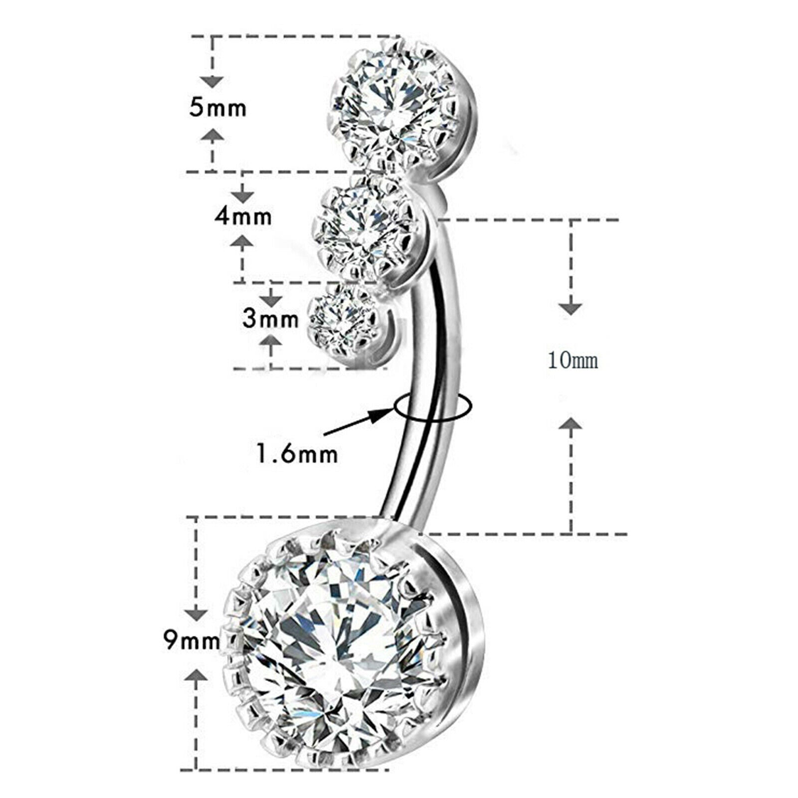 Lady Navel Belly Button Rings Bar Crystal Drop Dangle Body Piercing Jewelrys