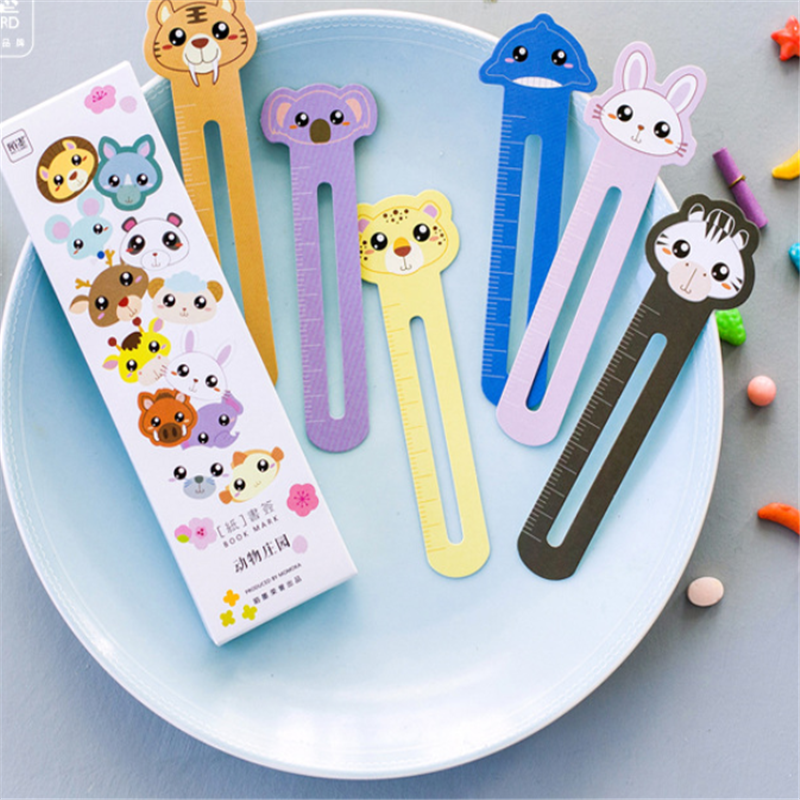 30pcs/Pack animal style Bookmarks  Message card student Supplies Ruler function