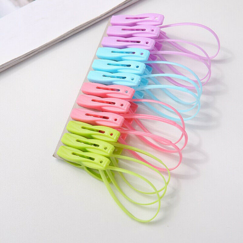 12pcs Plastic clothespins windproof clothes pegs Portable Bra Sock towel clipsSJ