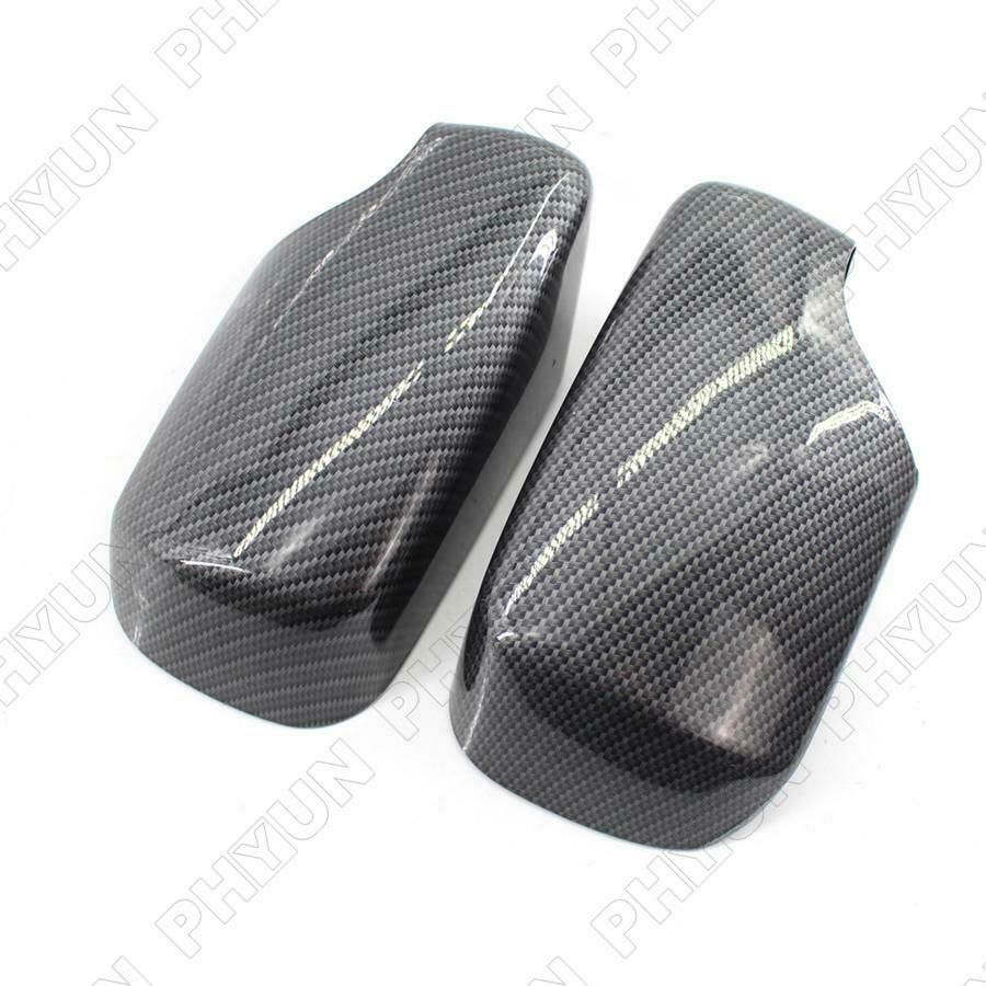 2x Car Door Mirror Cover Cap Carbon Fiber Style For BMW E46 3 Series 1998-2005