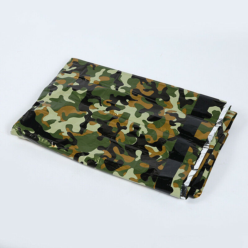 Camouflage Waterproof Reusable Emergency Sleeping Bag Thermal Camping Warm Pad