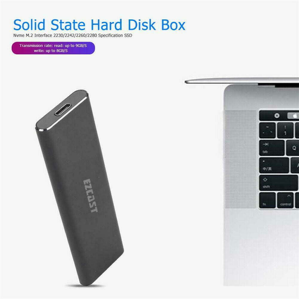 M2 SSD Hard Case NVME PCIe Enclosure M.2 to USB Type C 3.1 GEN2 M Key Adapter